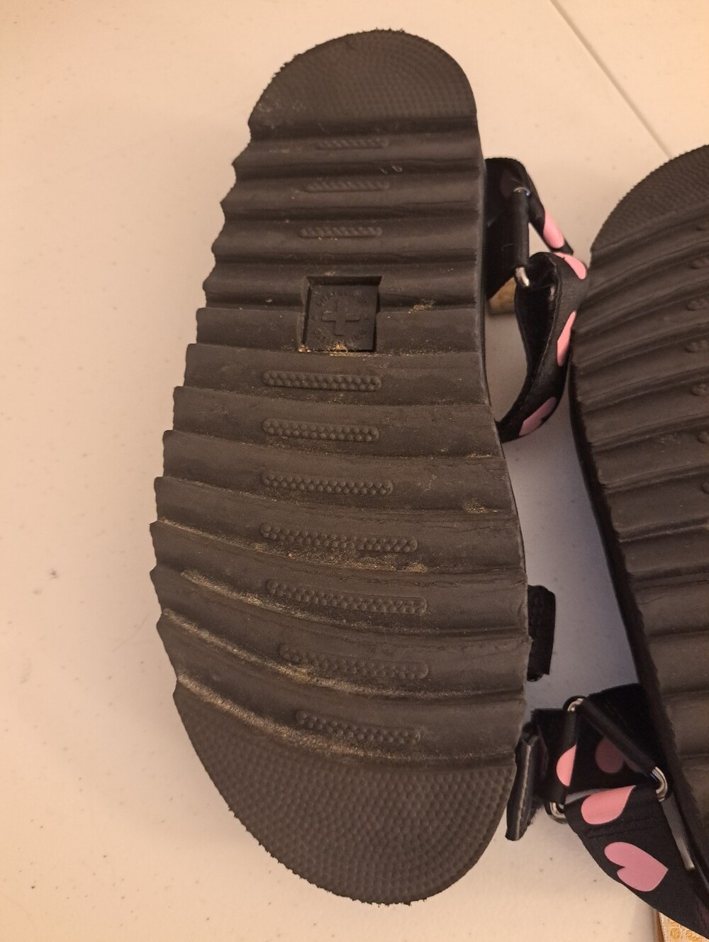 Dr Martens Lazy Oaf Wedge Sandals Pink Hearts 7 - Picture 5 of 6